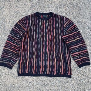 Vintage 1990's Coogi Multicolored Art Colorful Knit Sweater
